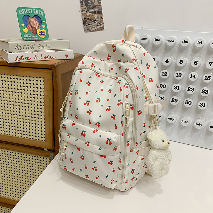 Elegant Floral Print School Backpack