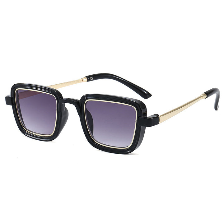 Women's square sunglasses with transparent frame and gold accents Kalsten