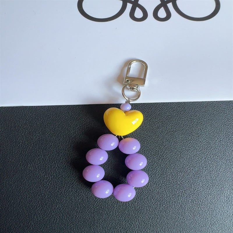 Charming Heart-Shaped Beaded Keychain Kalsten