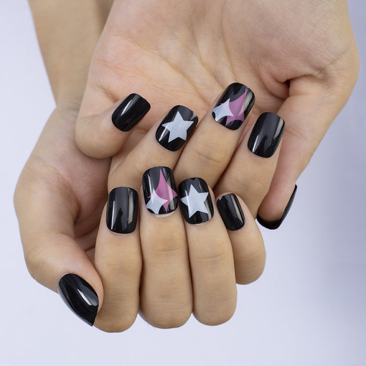 Artificial Nail Set with Modern Star Patterns Kalsten