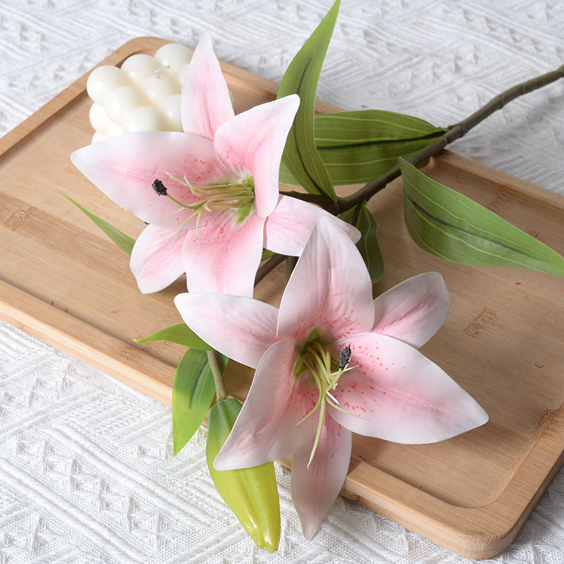 Realistic Artificial Lily Flower Stem Decoration