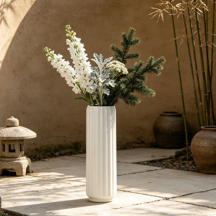 Elegant Fluted Decorative Floor Vase Kalsten