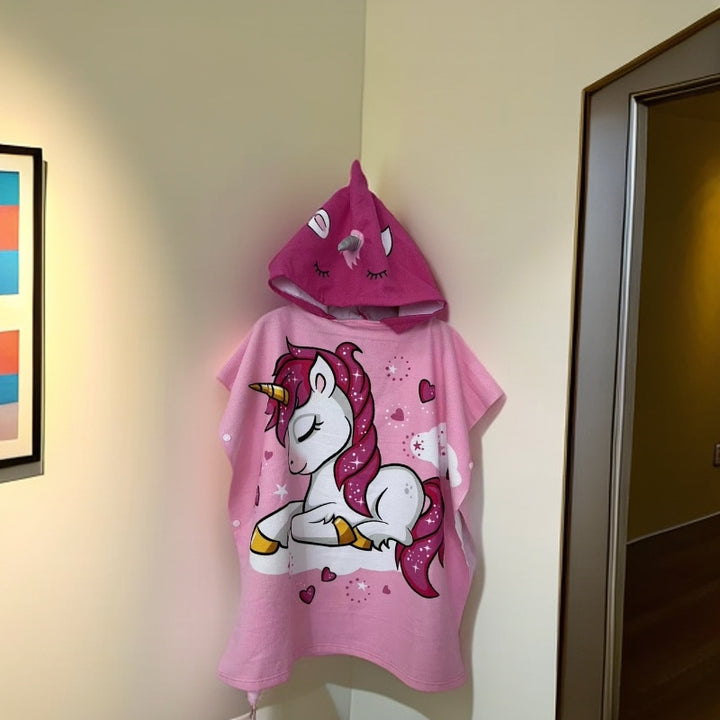 Kids' Shark-Themed Hooded Towel Poncho Kalsten