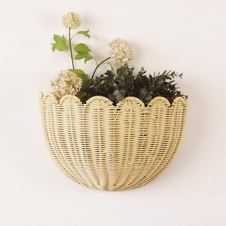 Decorative flower basket made of woven material Kalsten