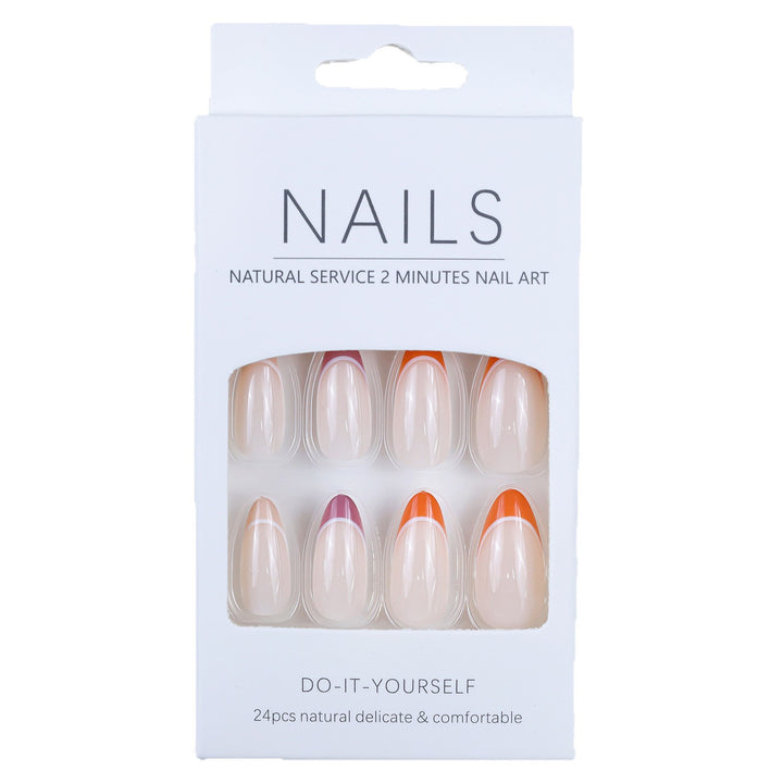 Artificial nails with modern gradient and graphic accents Kalsten