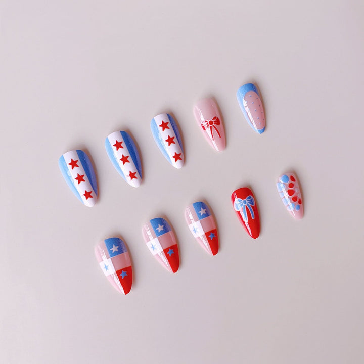 Creative nail art set with playful designs and accents Kalsten