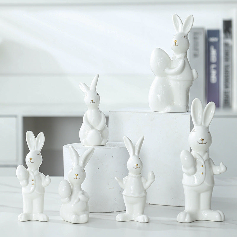 Ceramic Bunny Figurine Kalsten