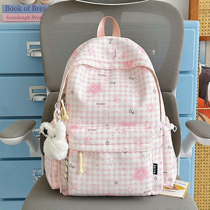 Stylish Checkered Print Backpack Kalsten