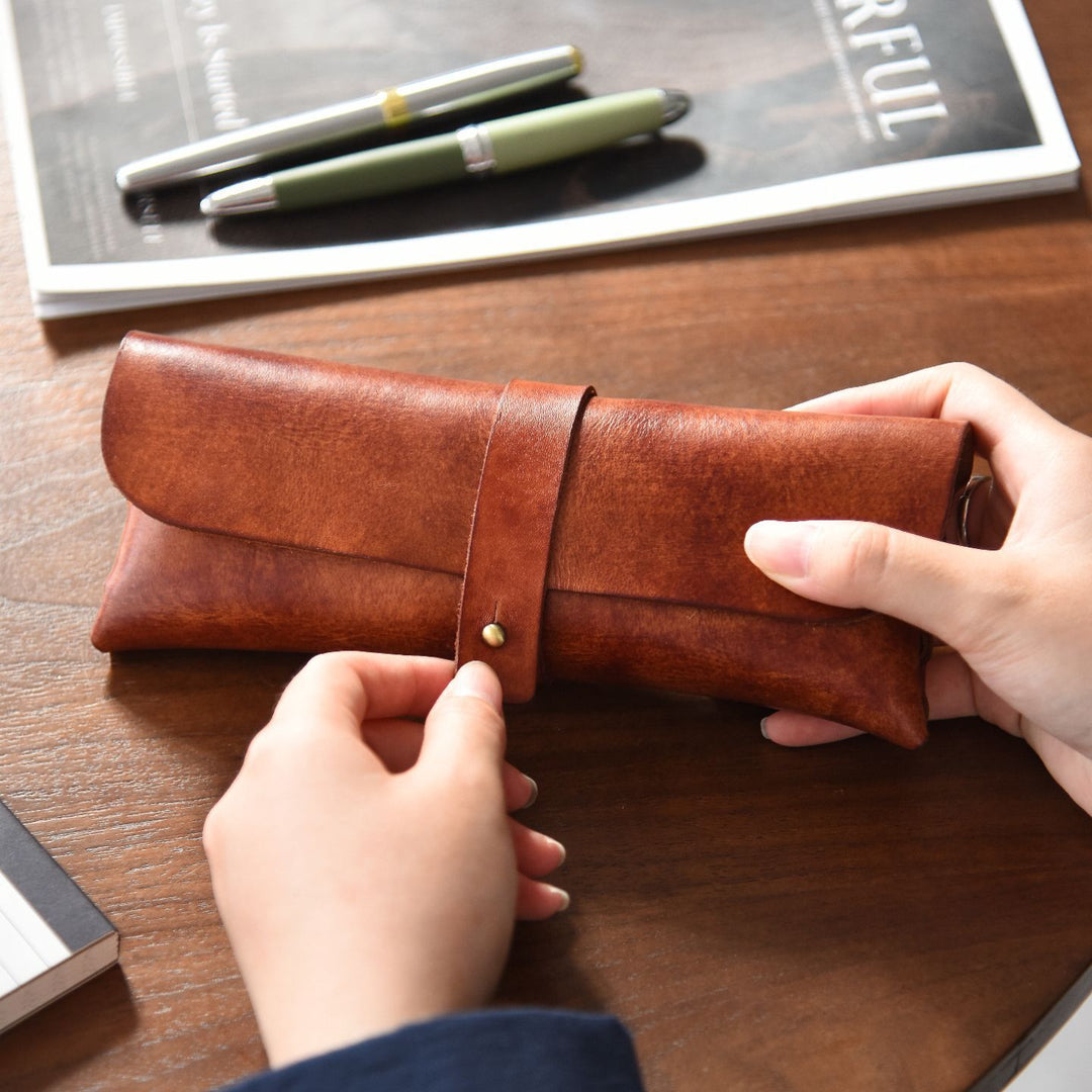 Vintage Leather Pencil Case