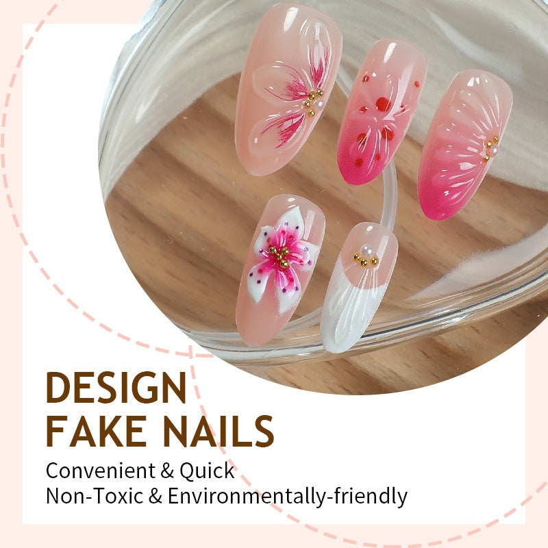 Artificial nails with floral decorations Kalsten