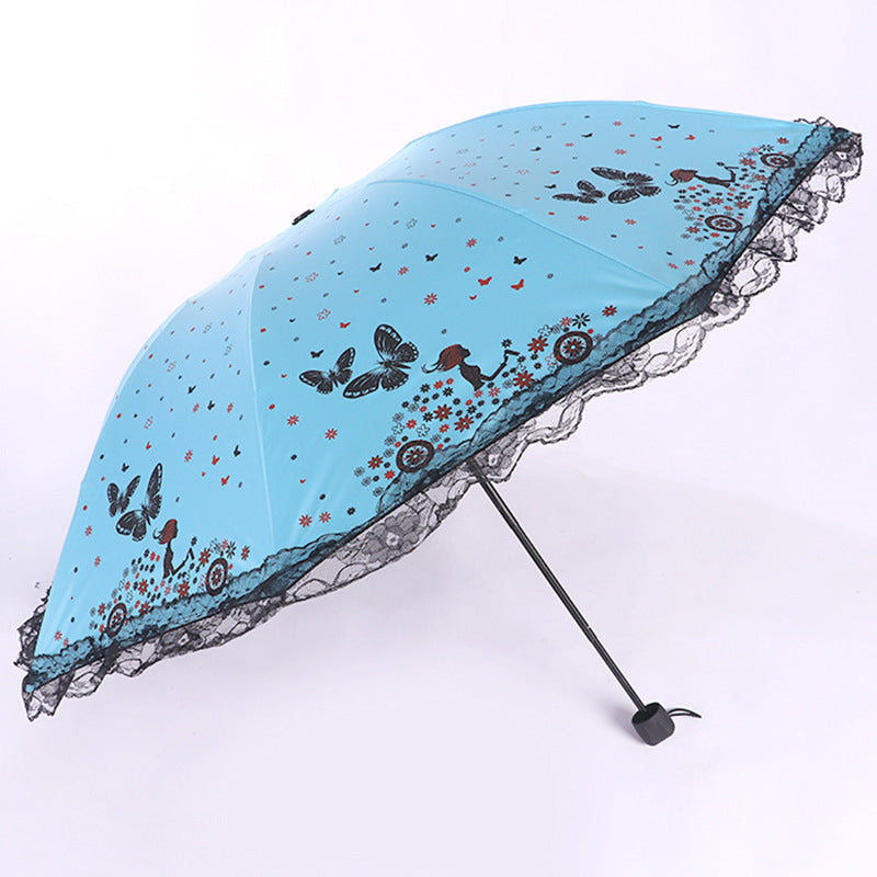 Women's sun umbrella with romantic butterfly design Kalsten