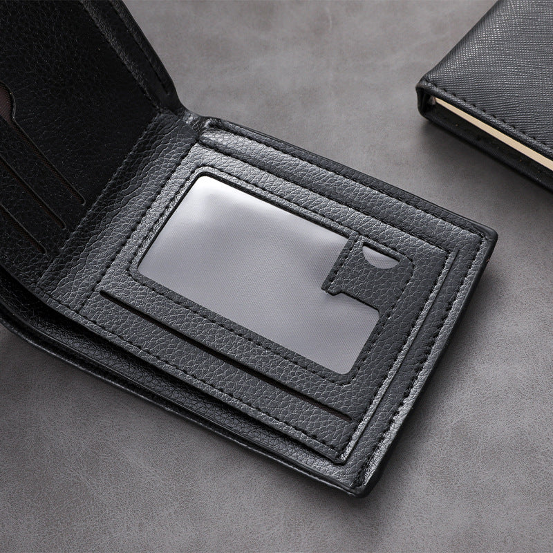 Textured Bi-Fold Leather Wallet Kalsten