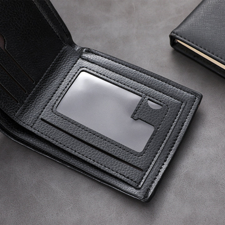 Textured Bi-Fold Leather Wallet Kalsten