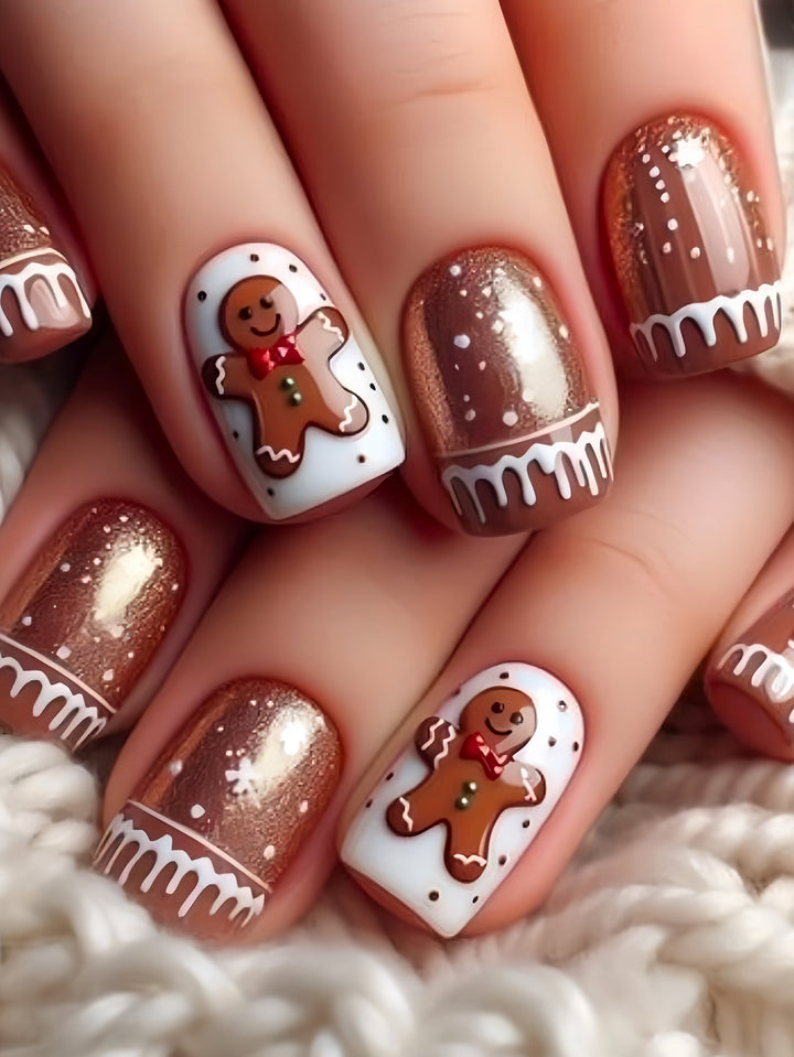 Decorative Glittery Star-Accented Press-On Nail Set Kalsten