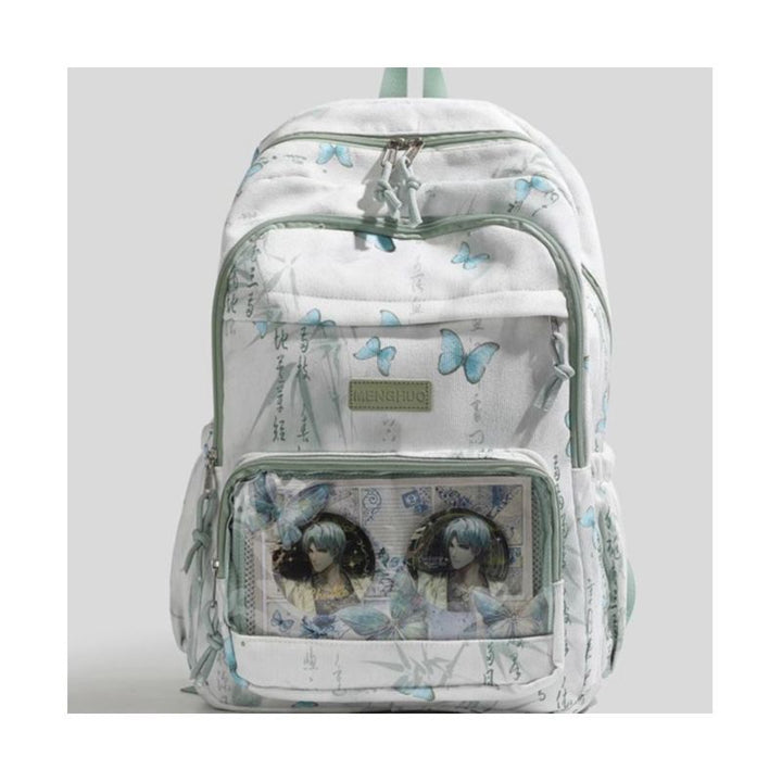 Butterfly-Printed Multi-Compartment Backpack Kalsten