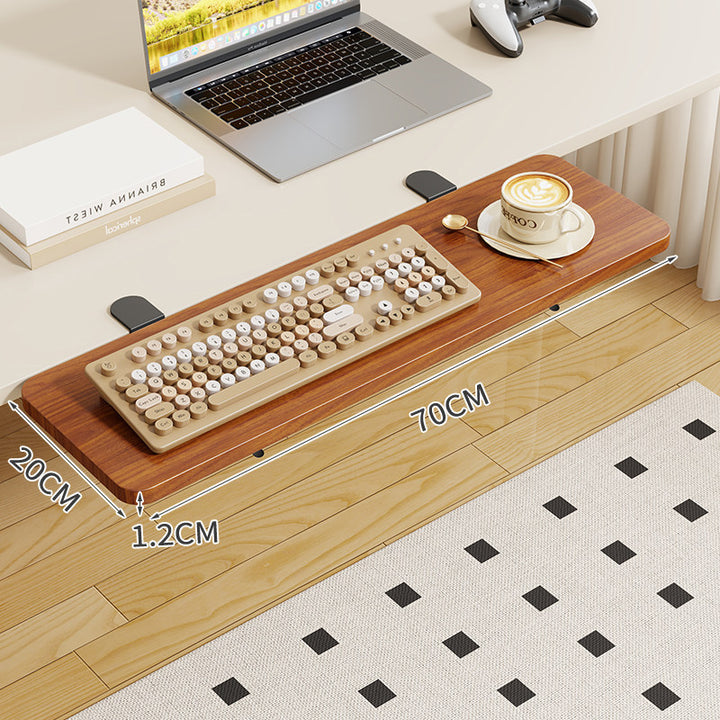 Clamp-On Foldable Bamboo Side Tray Table for Desk and Sofa