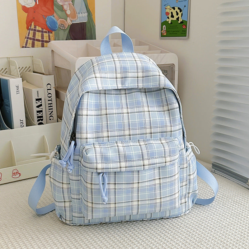 Stylish Checkered Pattern Backpack Kalsten
