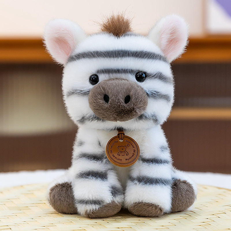 Plush Sitting Lion Cub Collectible with Embroidered Face and Hanging Medallion Kalsten