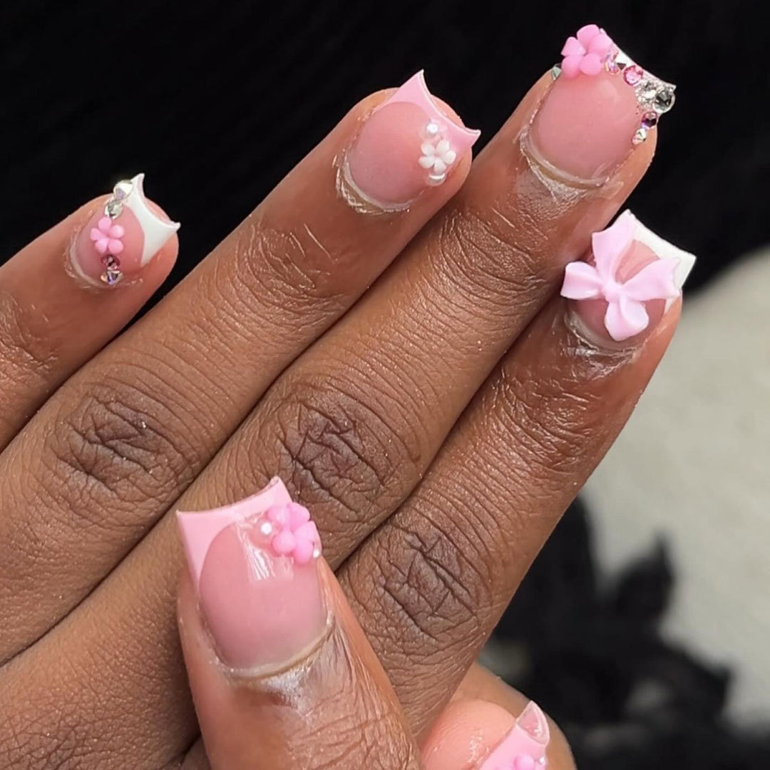 Floral and Gemstone Accent Nail Art Kit