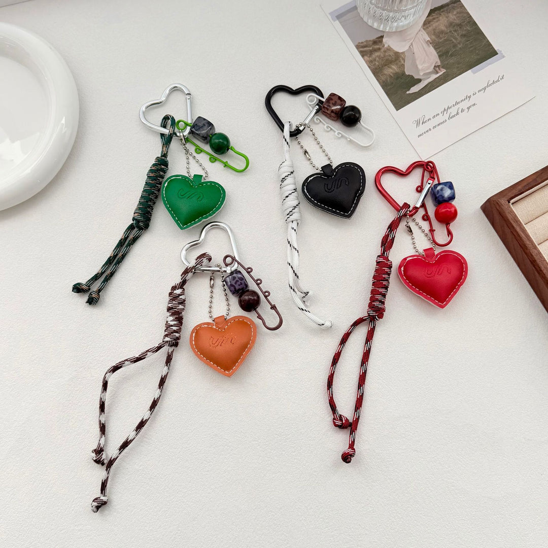 Heart-Shaped Leather Keychain Kalsten