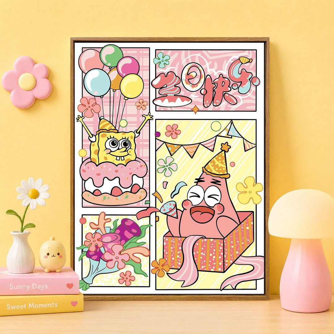 Cartoon Character Themed Wall Art Print Kalsten