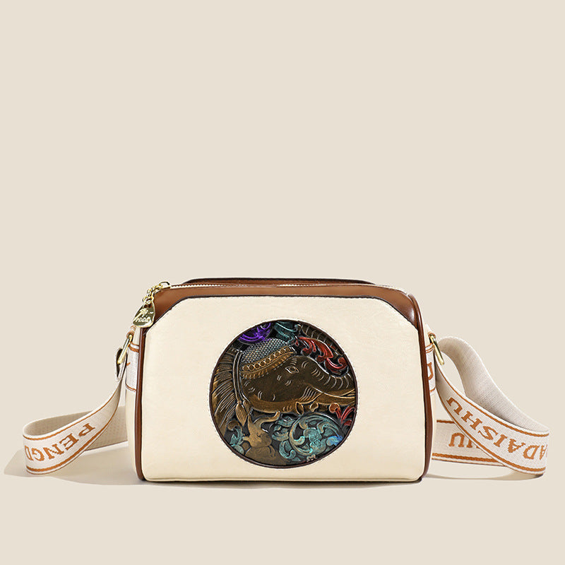 Vintage-Inspired Leather Crossbody Bag Kalsten