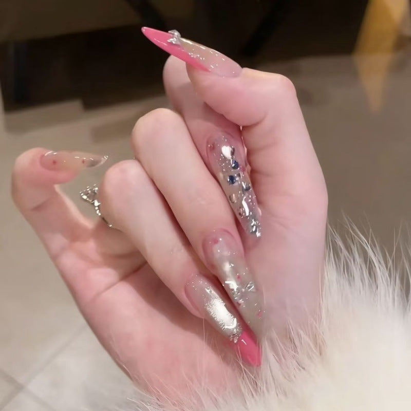 Glamorous Crystal Accent Nail Extensions