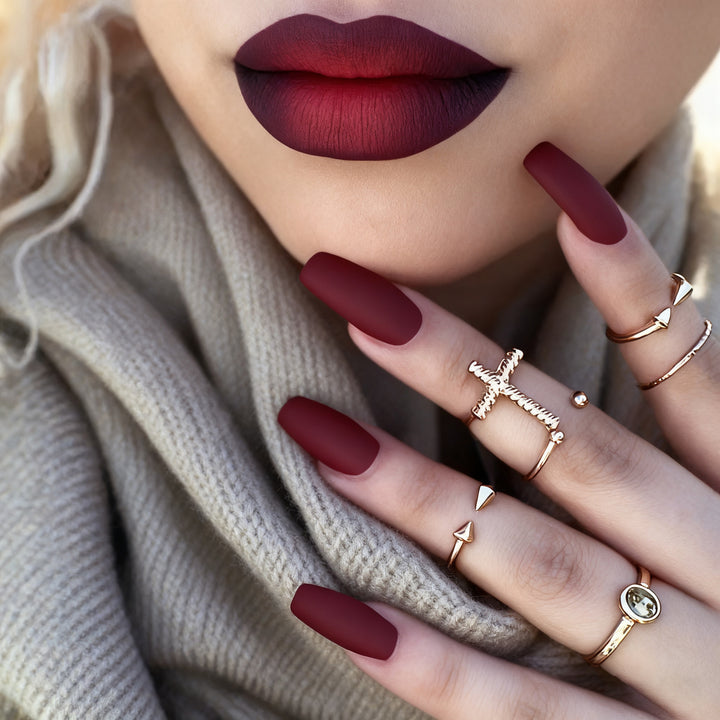 Elegant Matte Finish Nail Enhancements Kalsten