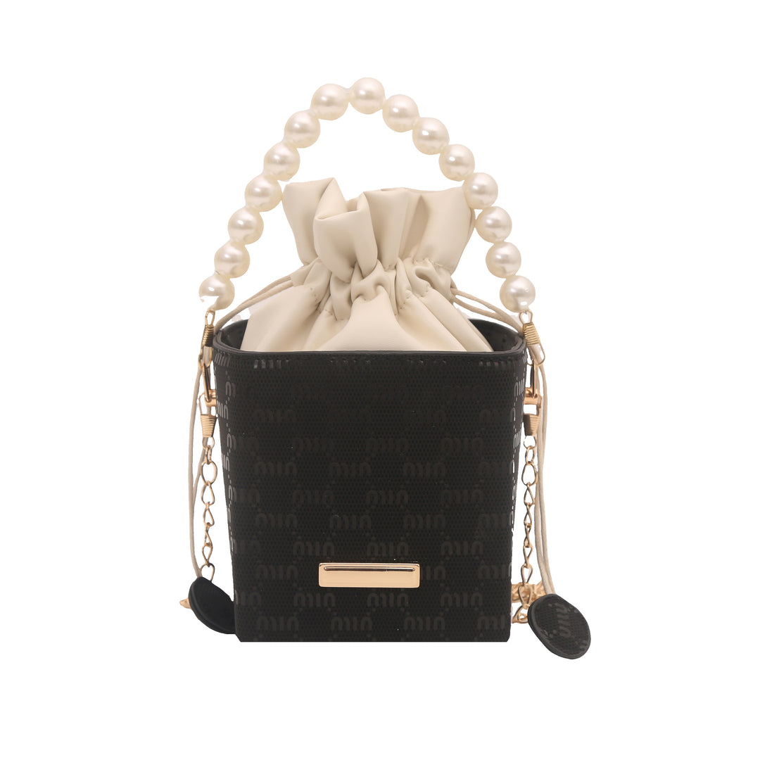 Elegant Pearl-Handled Mini Bucket Bag Kalsten