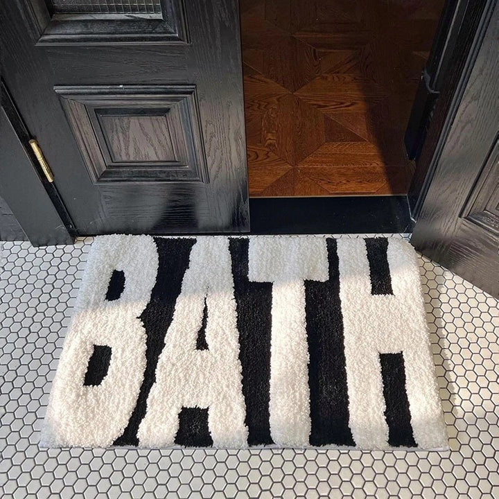 Playful Text Bath Mat Kalsten