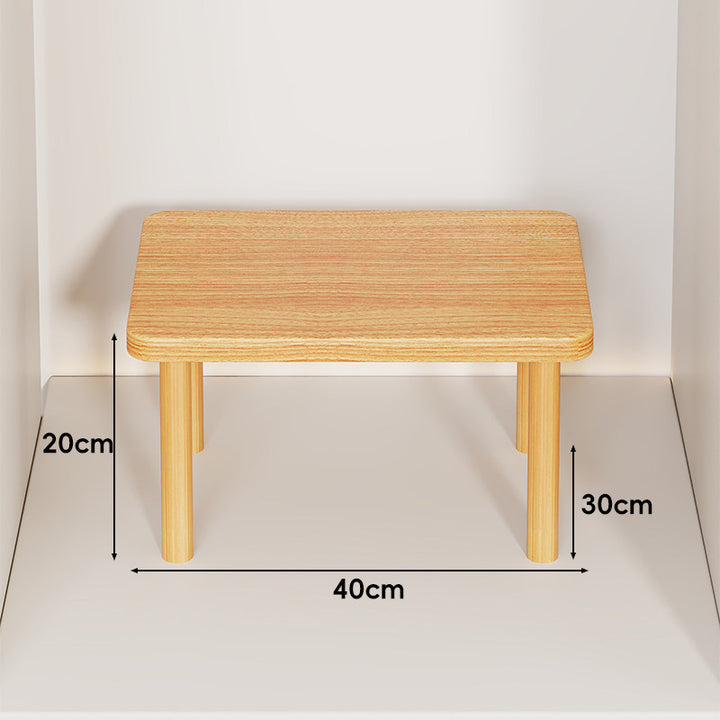 Height-Adjustable Rectangular Wooden Riser Table with Detachable Round Legs