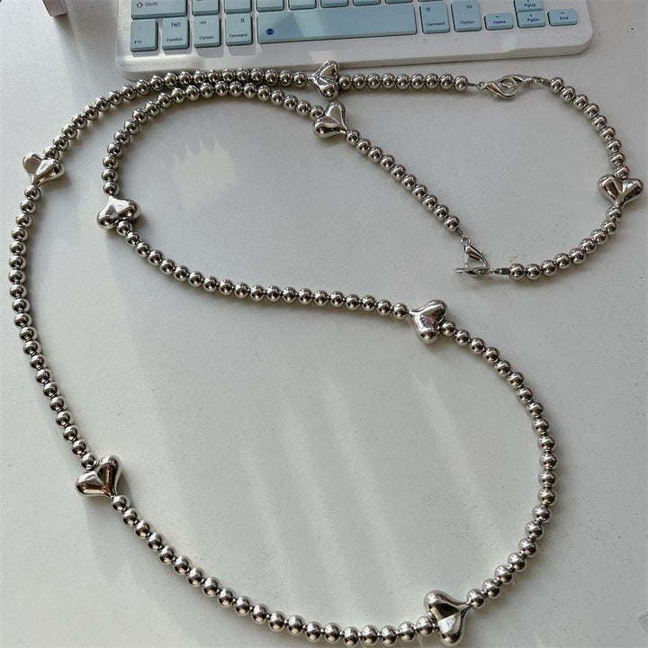 Stylish Heart-Accent Beaded Eyewear Chain Kalsten