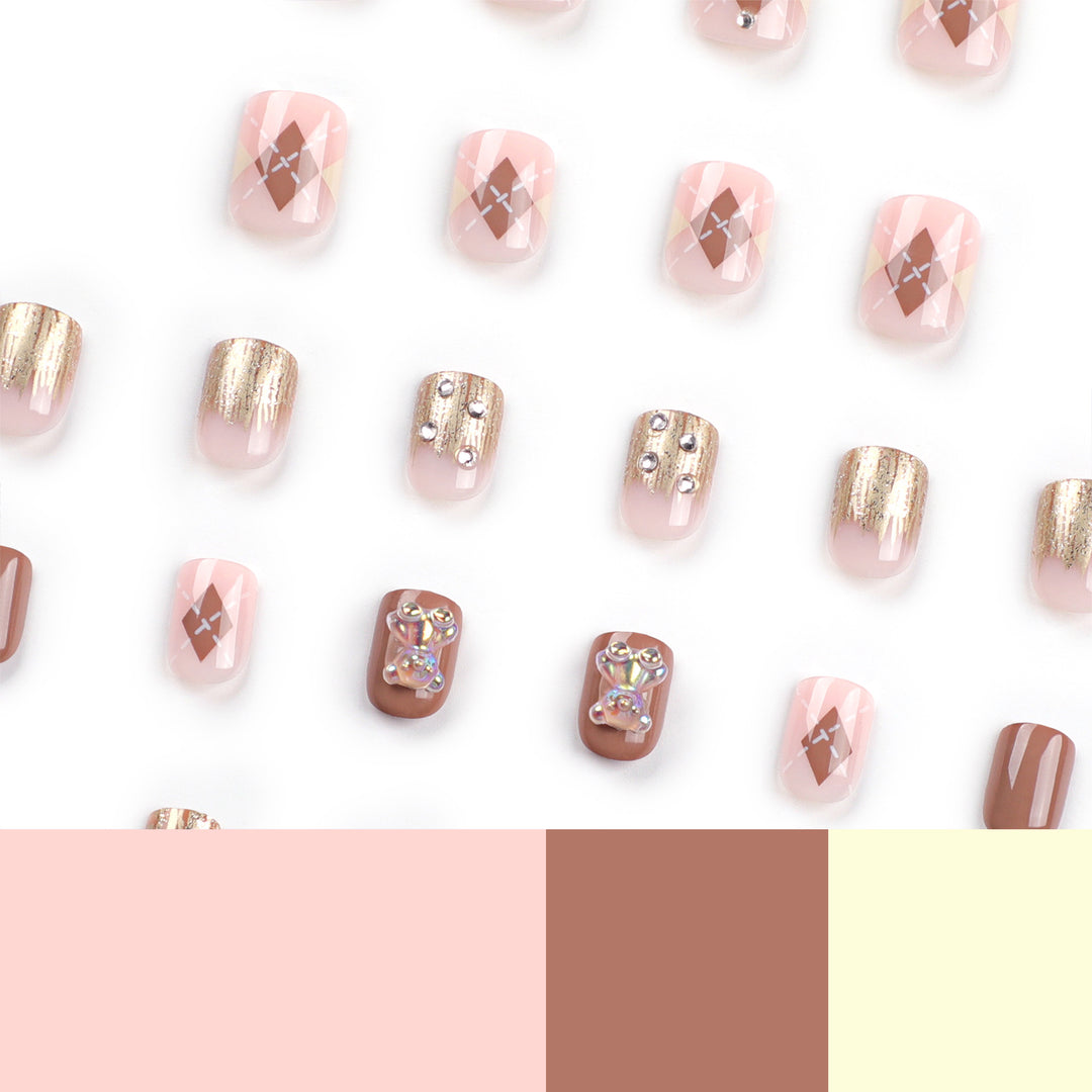Artful nail art with elegant floral design and glitter accents Kalsten