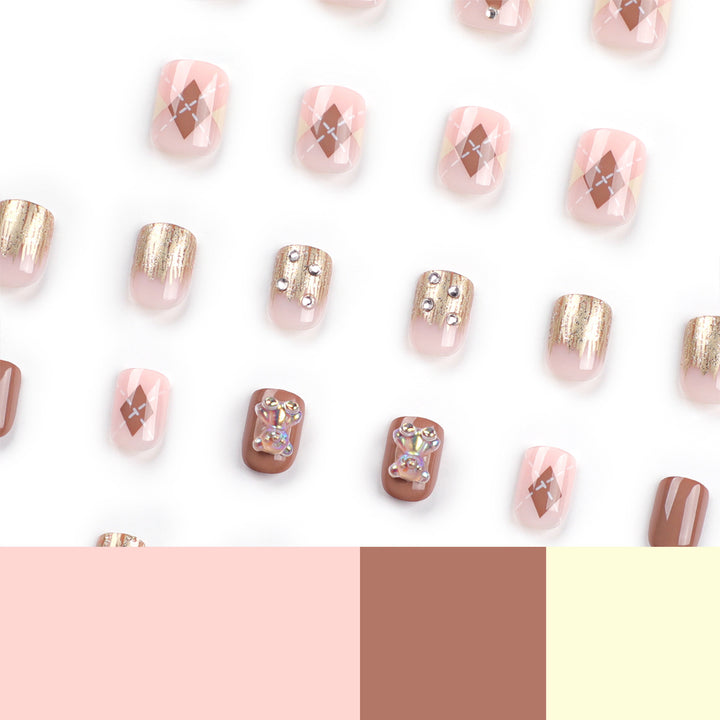 Artful nail art with elegant floral design and glitter accents Kalsten