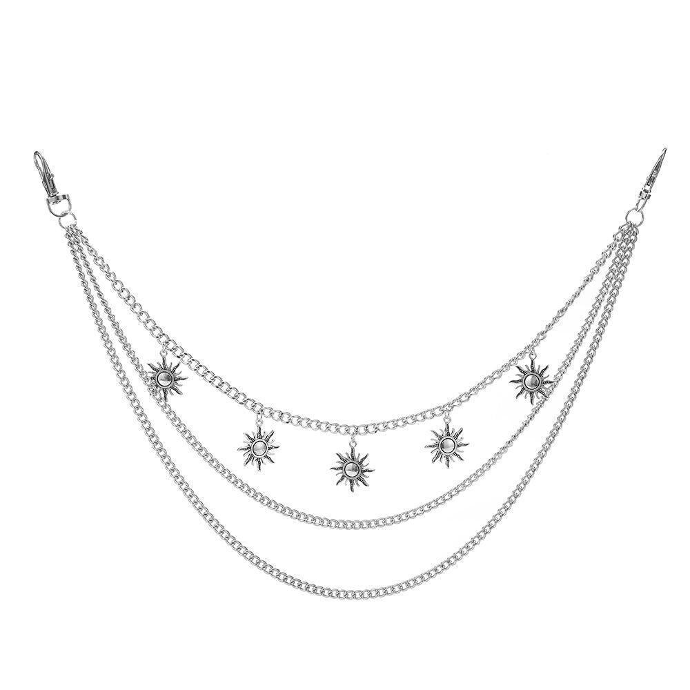 Fashionable chain necklace with sun motifs Kalsten