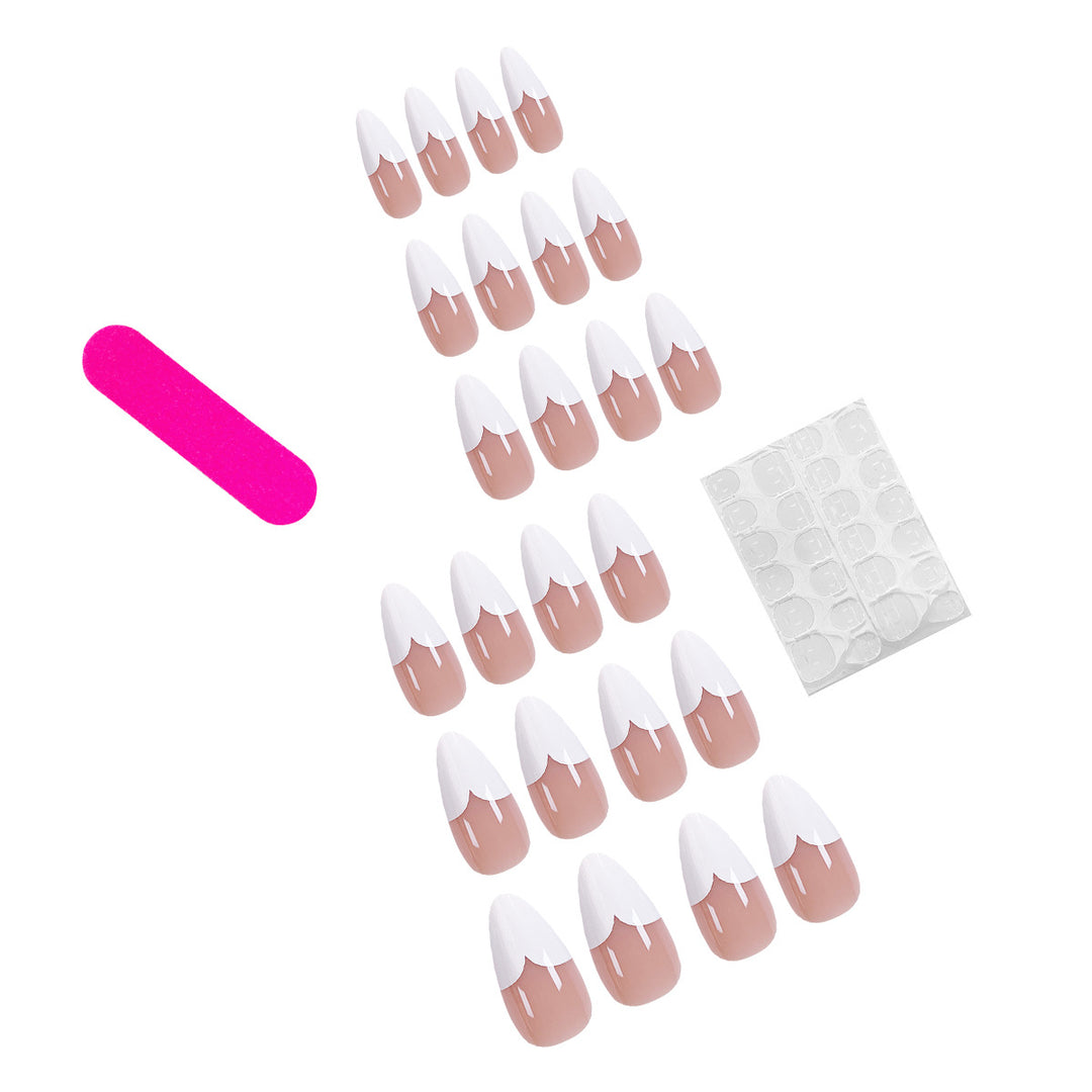 Elegant stiletto artificial nails with heart accents Kalsten