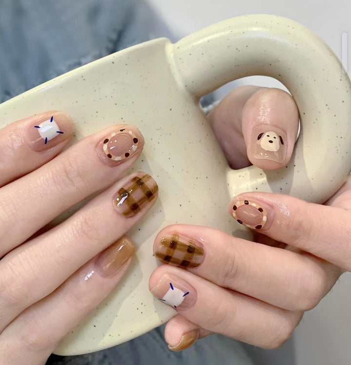 Decorative Press-On Nail Extensions with Bow and Rhinestone Accents Kalsten