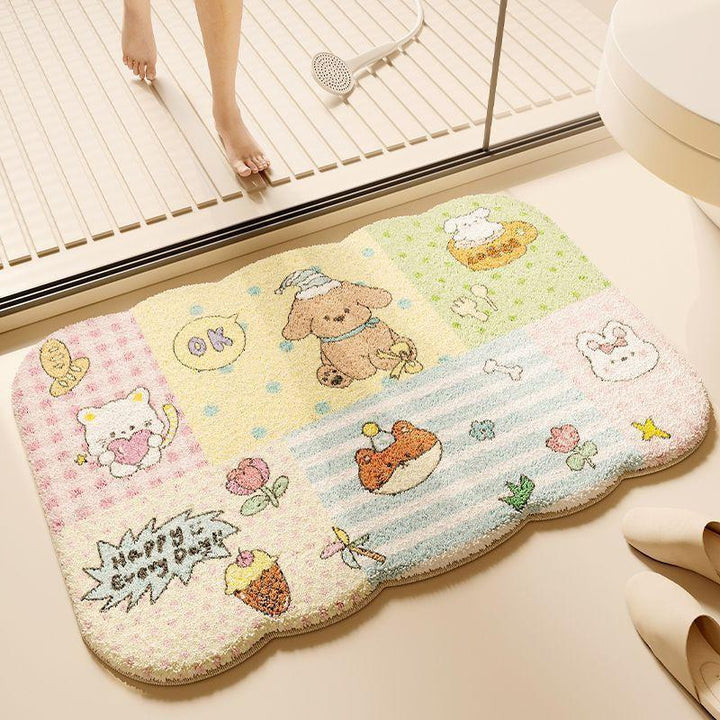 Cute Dog-Themed Plush Bath Mat Kalsten