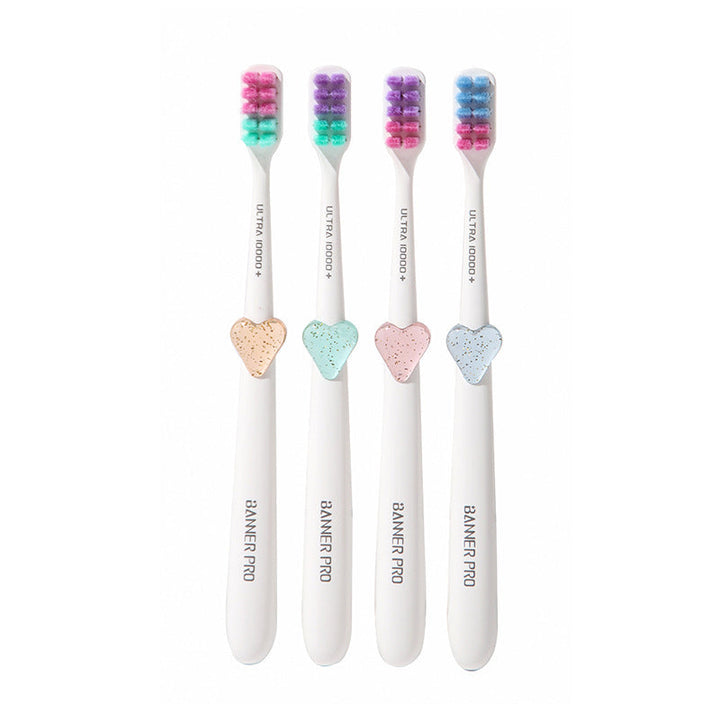 Heart-Accent Soft-Bristle Toothbrush Set Kalsten