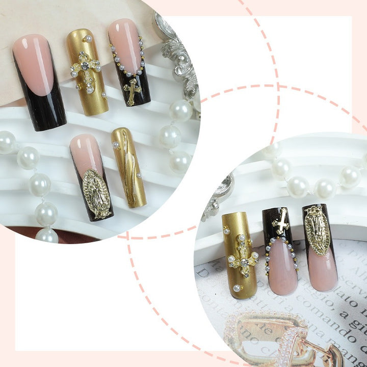 Artificial nail set with elegant glitter decorations and luxurious design Kalsten