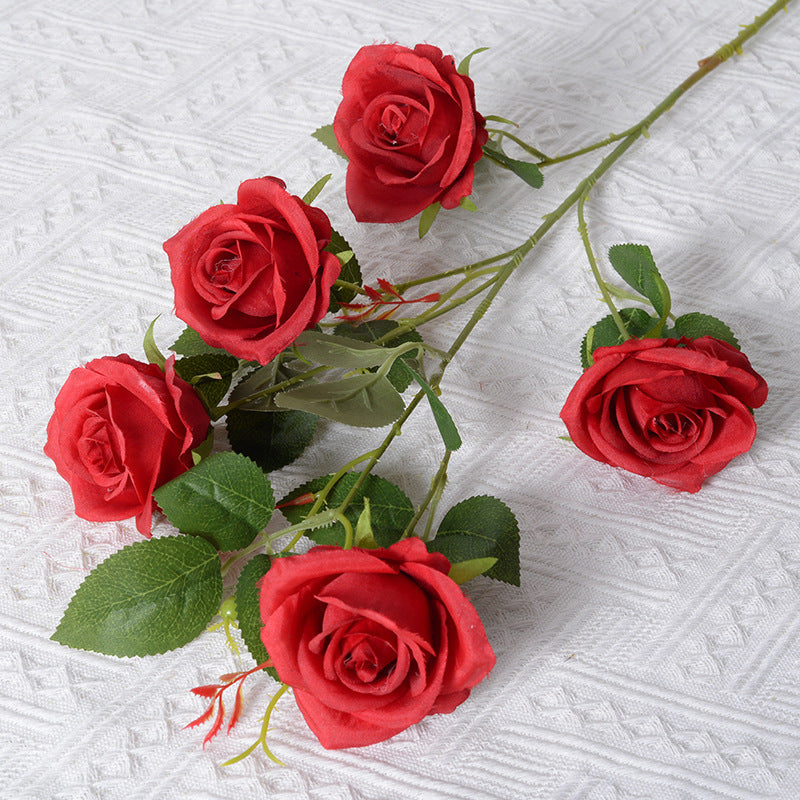 Artificial Silk Floral Rose Stem
