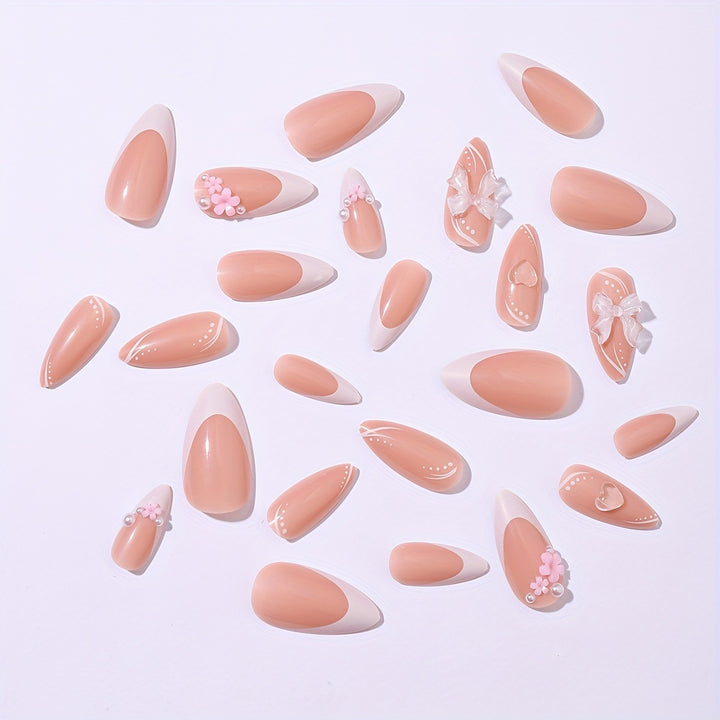 Artificial nail set with delicate flower design Kalsten