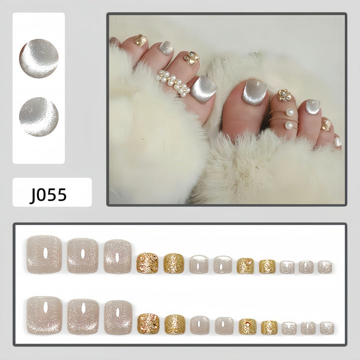 Artificial nails with elegant glitter effect Kalsten