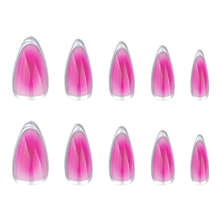 Artful stiletto nails with ombre effect and shine Kalsten