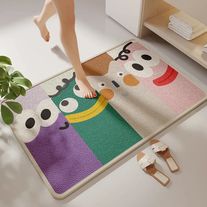 Playful Animal-Themed Bath Mat