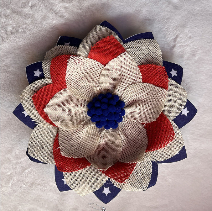 Patriotic Decorative Flower Brooch