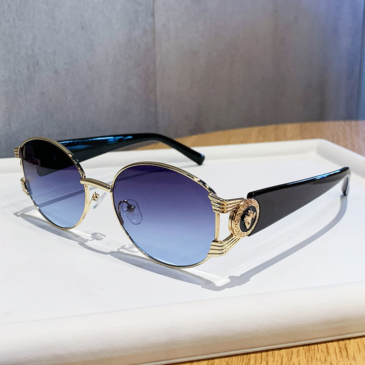 Ladies elegant sunglasses with luxurious metal frame and mirrored lenses Kalsten