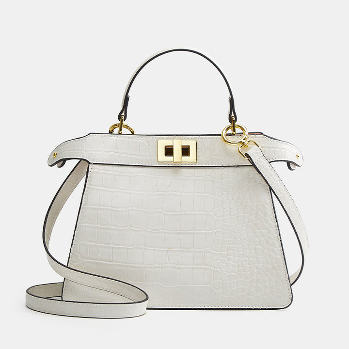 Crocodile Effect Structured Handbag