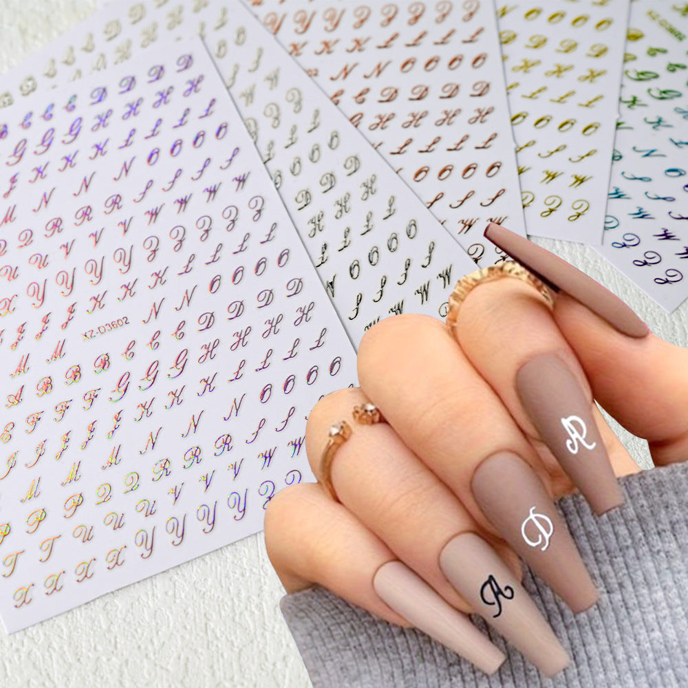 Decorative Alphabet Nail Art Stickers