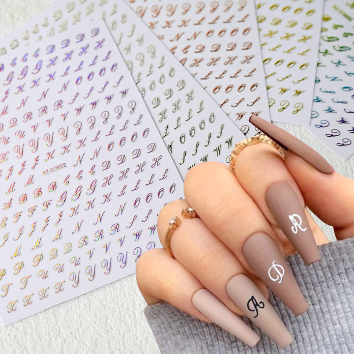 Decorative Alphabet Nail Art Stickers